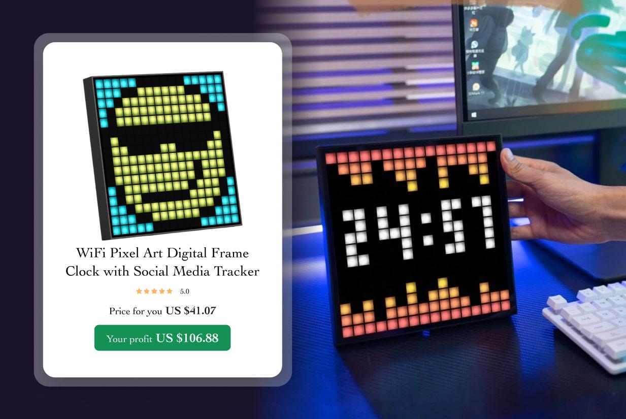 3. WiFi pixel art clock