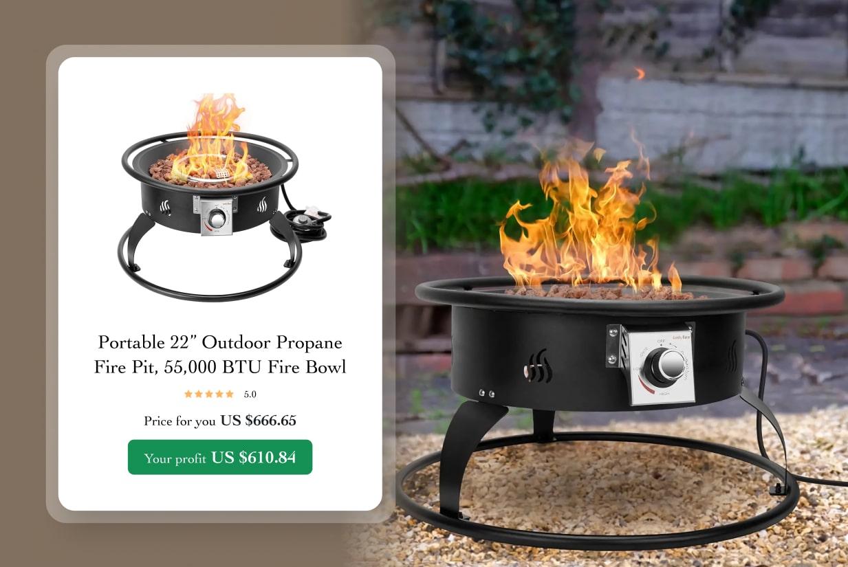 46. Portable propane fire pit