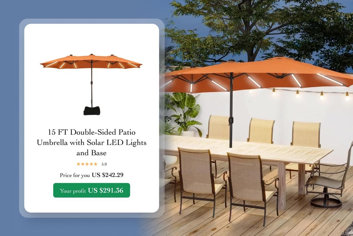 45. Patio umbrella with LED lights