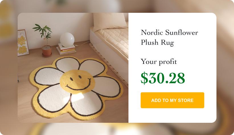 Nordic Sunflower Plush Rug